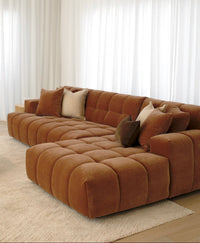 Valletta 3 Seater with Chaise - Mystique Biscoff